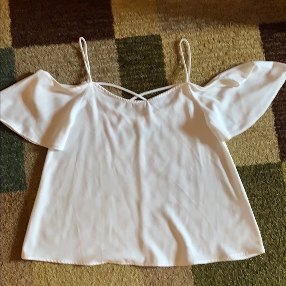 Off-the-Shoulder Crepe Blouse